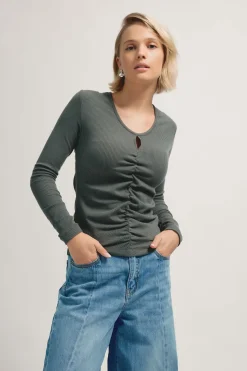 Alison Gather Detail Long Sleeve Tee