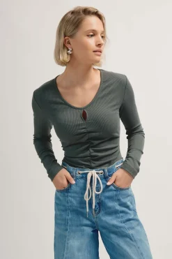 Alison Gather Detail Long Sleeve Tee