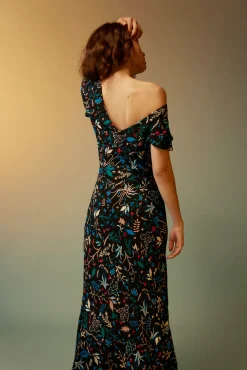 Anna Bias Cut Frill Detail Dress