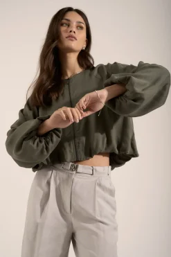 Bianca Bubble Hem Bomber Jacket