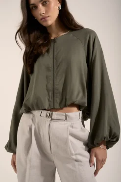 Bianca Bubble Hem Bomber Jacket
