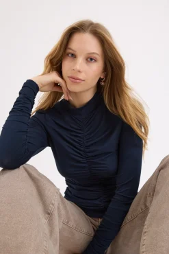 Britney Gathered Long Sleeve Tee
