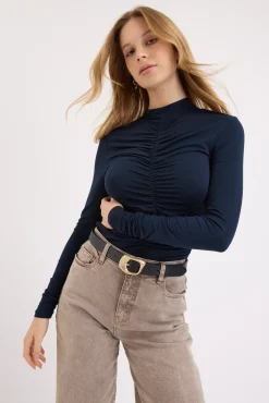 Britney Gathered Long Sleeve Tee