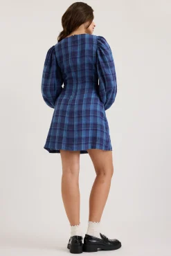 Carla Linen Check Dress