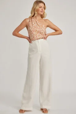 Drew Asymmetric Linen Top