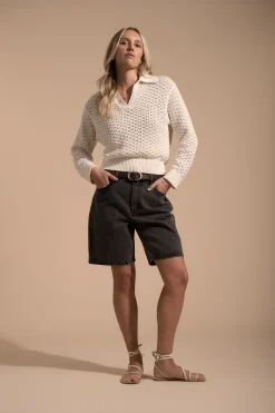 Elementary Ariel Knitted Henley Sweater