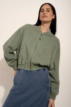 Elementary Blair Textured Bomber Jacket