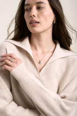 Elementary Cashmere Blend Henley Sweater