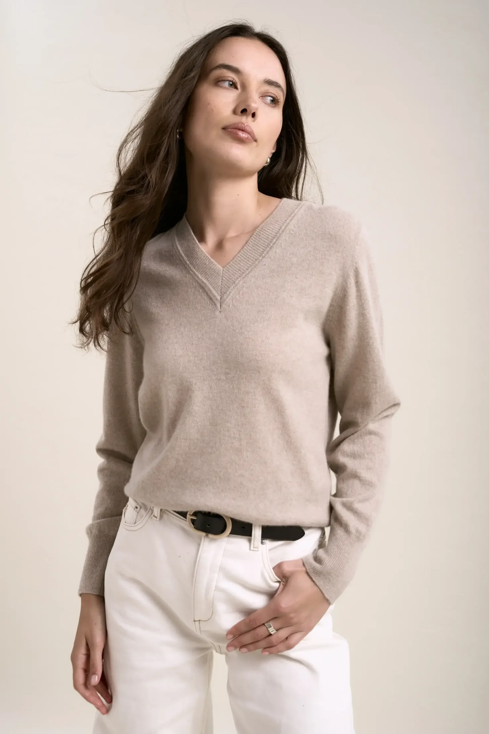 Elementary Cashmere Blend V Neck Sweater