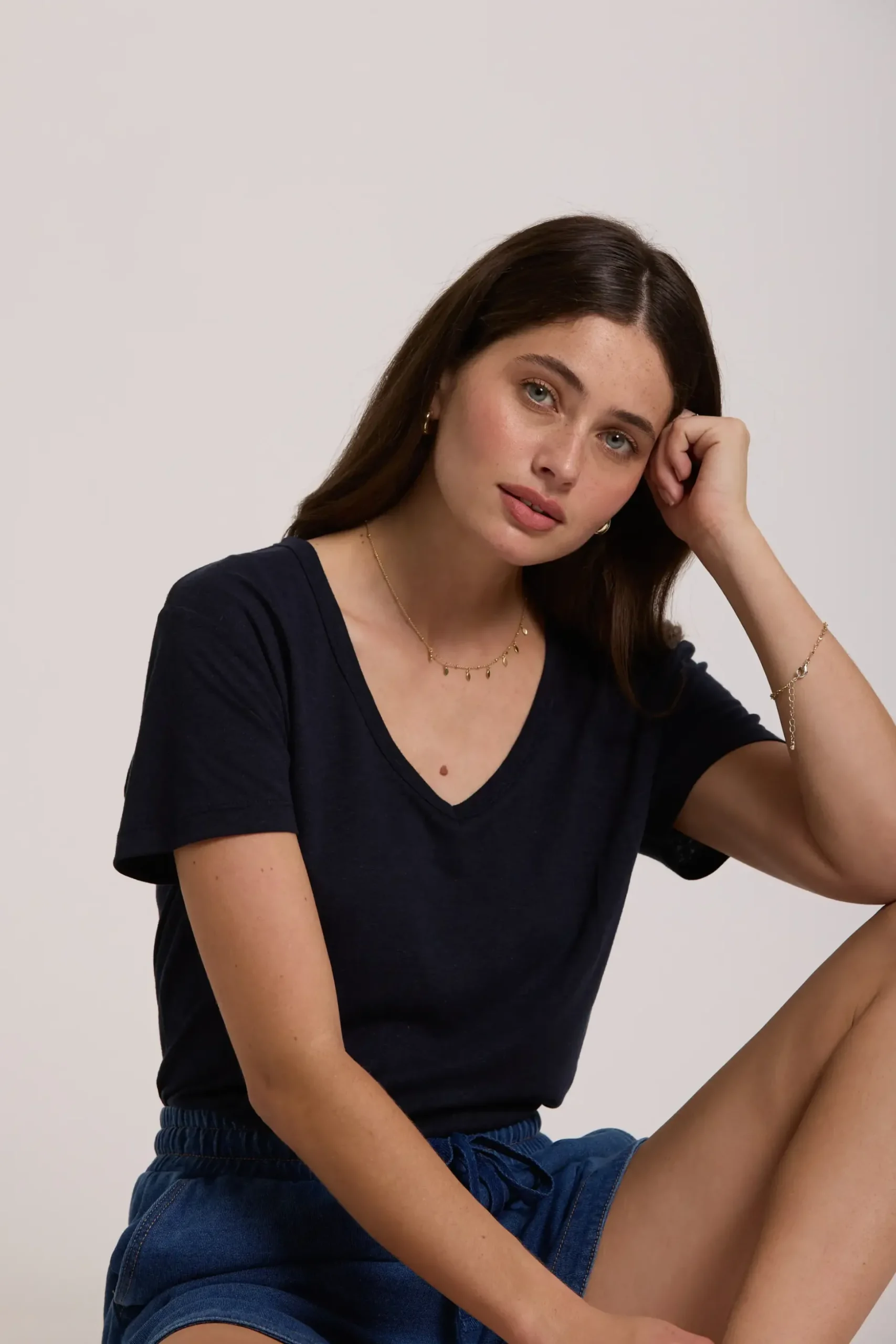 Elementary Esther Hemp Blend V Neck Tee