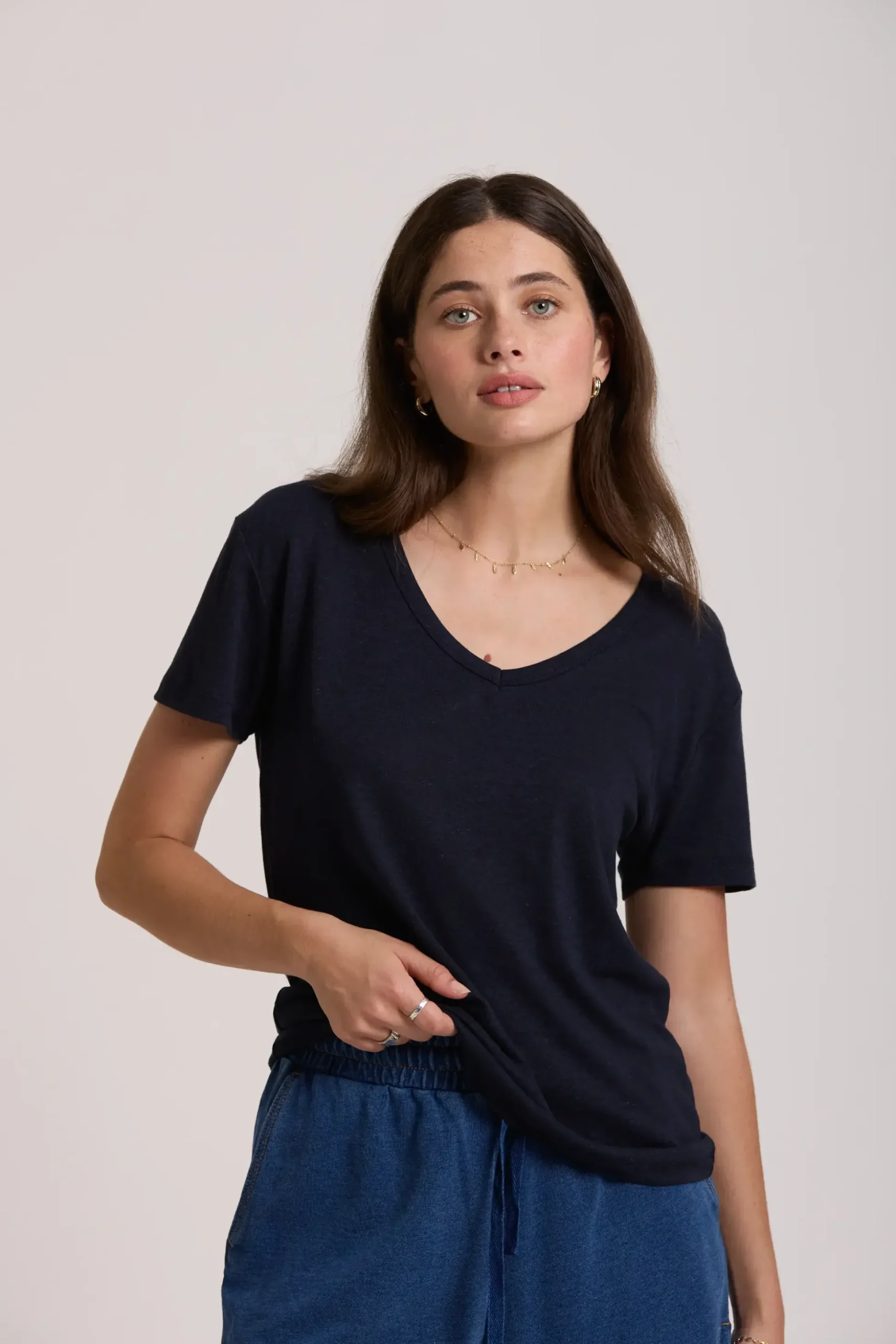 Elementary Esther Hemp Blend V Neck Tee