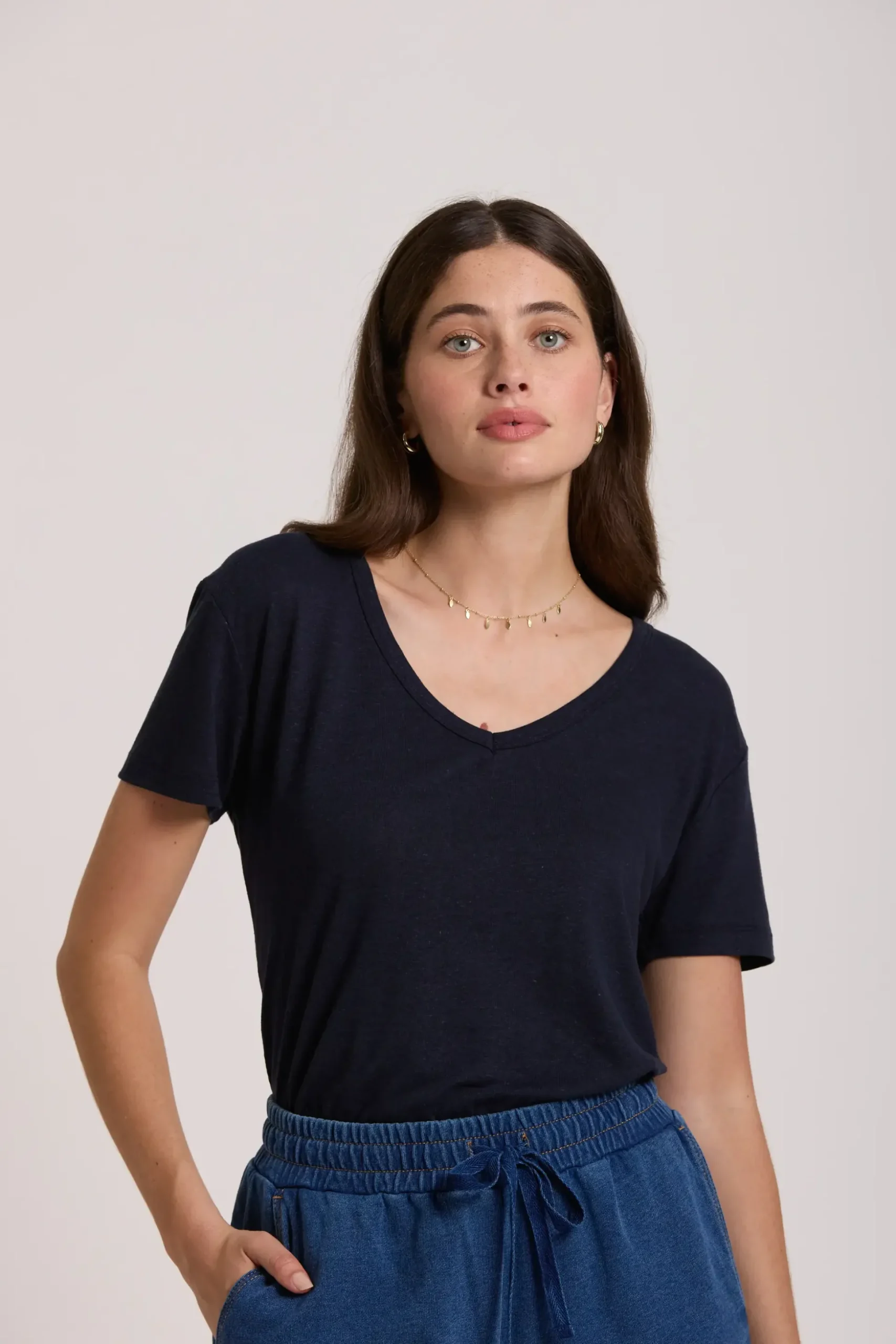 Elementary Esther Hemp Blend V Neck Tee