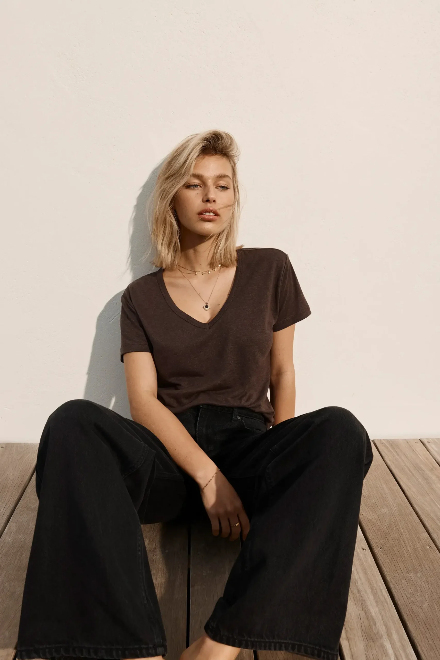 Elementary Esther Hemp Blend V Neck Tee