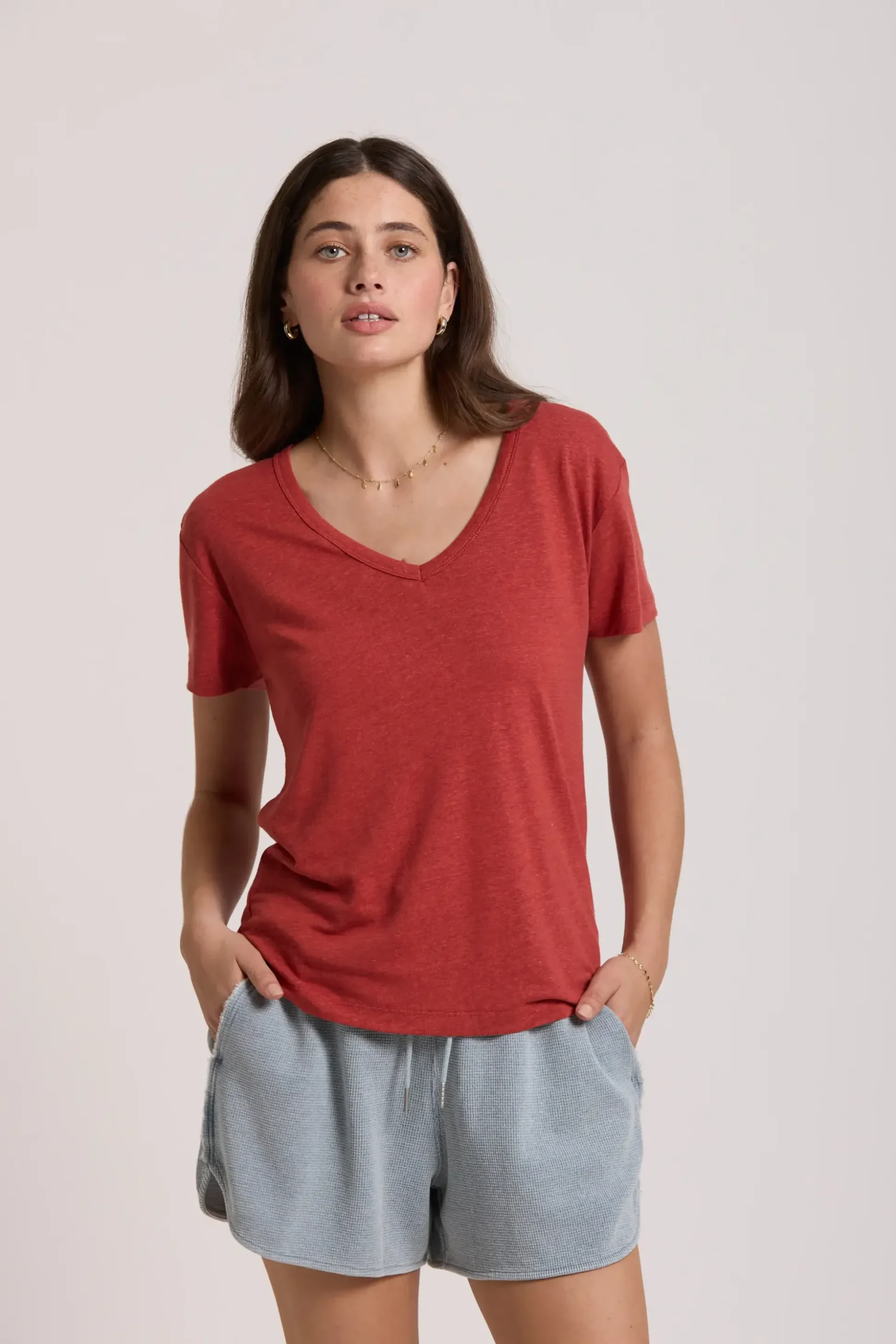 Elementary Esther Hemp Blend V Neck Tee