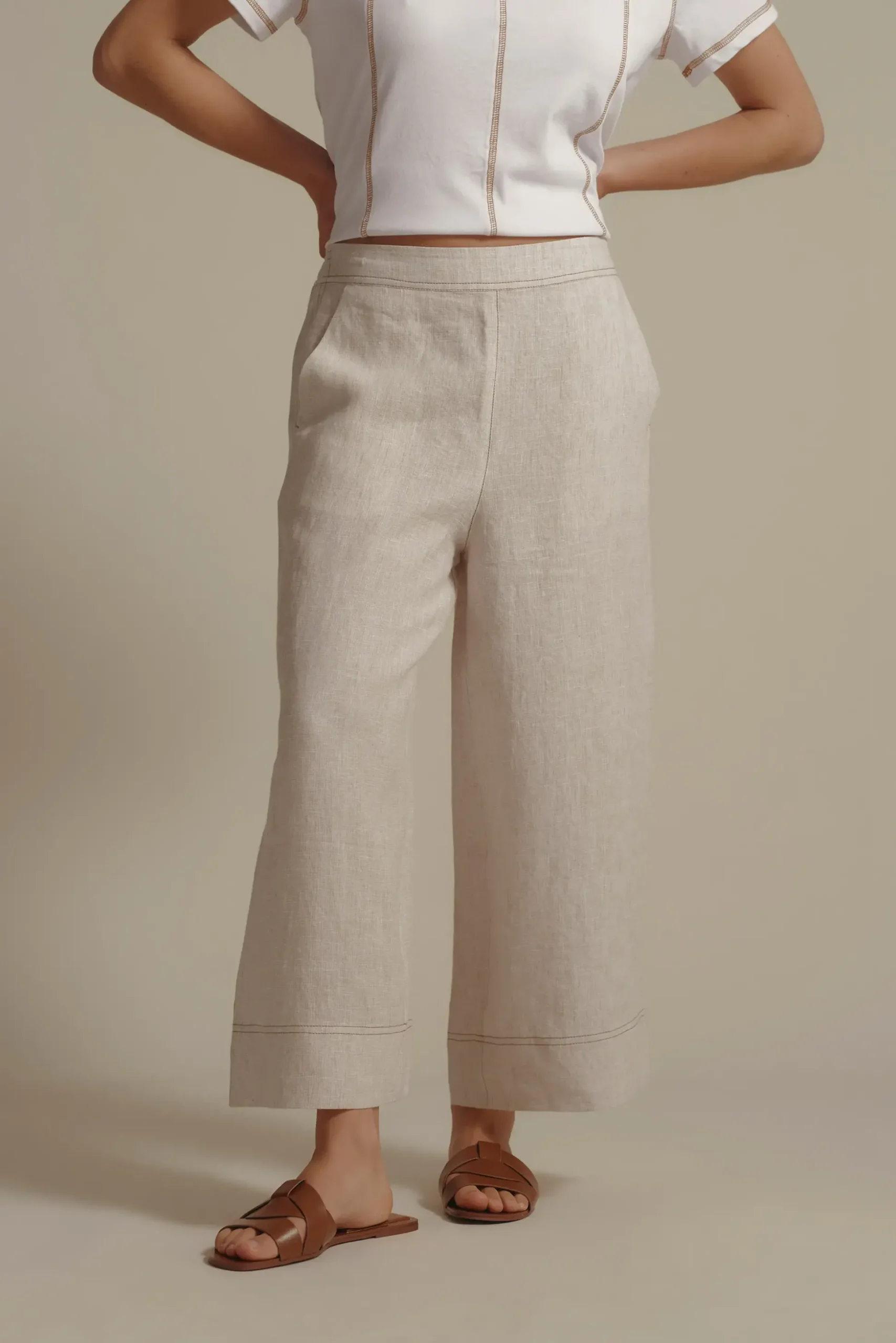 Elementary High Tide Linen Crop Pant