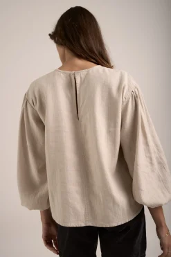 Elementary Pleated Linen Top