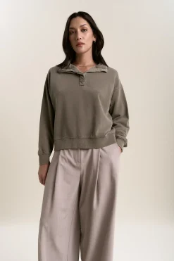 Elementary Slouchy Henley Sweater