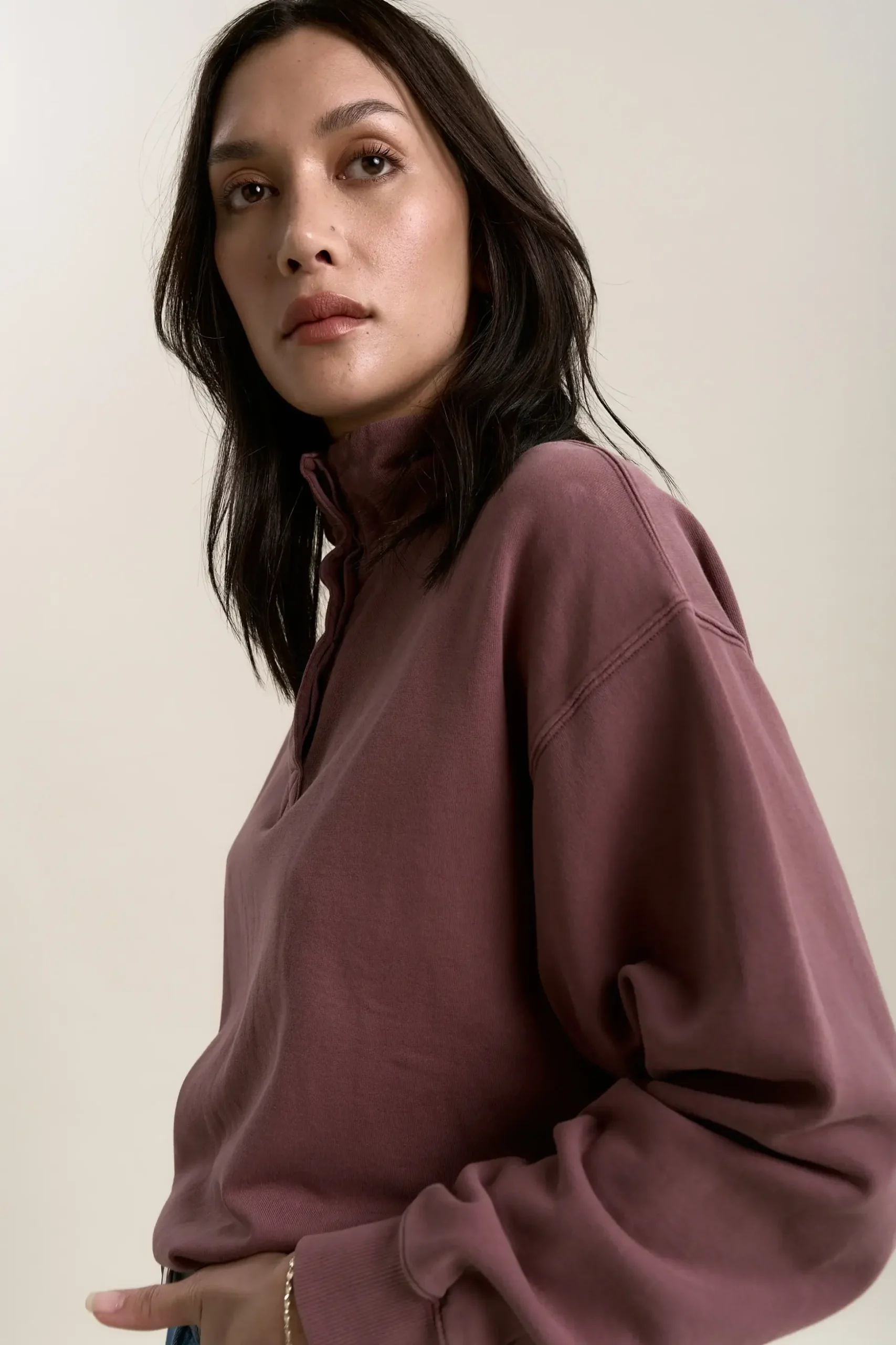Elementary Slouchy Henley Sweater