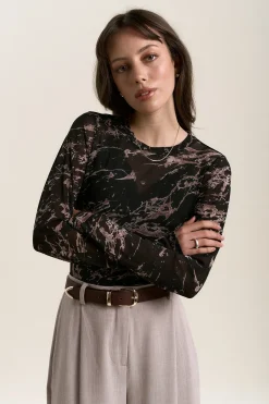 Elise Long Sleeve Mesh Top