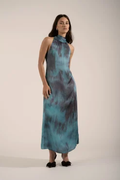 Elizabeth Halter Neck Maxi Dress