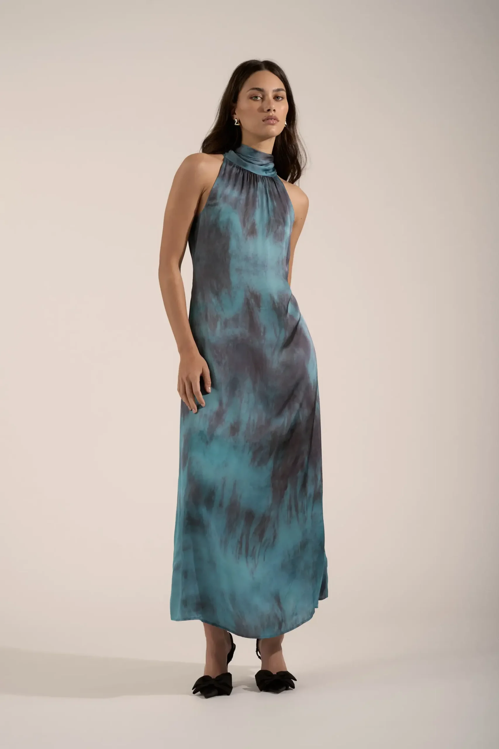 Elizabeth Halter Neck Maxi Dress