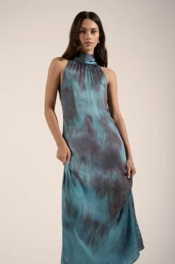 Elizabeth Halter Neck Maxi Dress