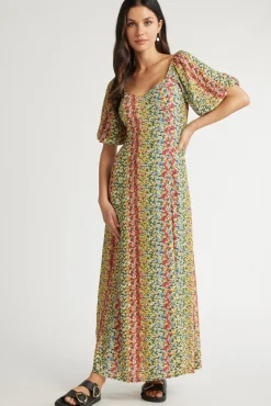 Elsie Puff Sleeve Midi Dress