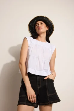 Elsie Stitch Detail Shell Top