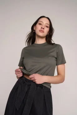 Erina High Neck Cotton Tee