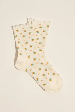 Georgina Floral Textured Socks