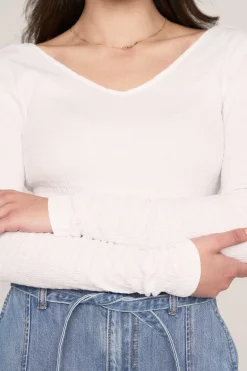 Haddie V Neck Long Sleeve Tee