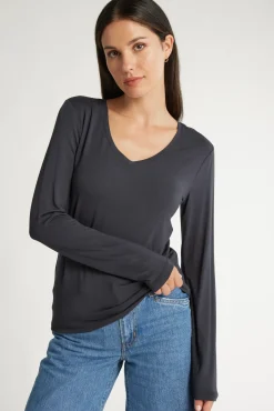 Katie Long Sleeve V Neck Tee