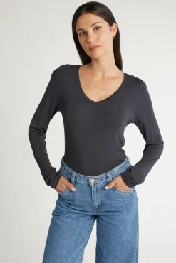 Katie Long Sleeve V Neck Tee