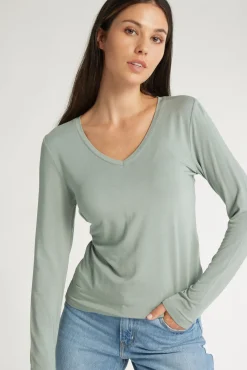 Katie Long Sleeve V Neck Tee