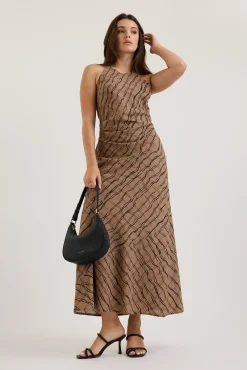 Keira Halter Neck Linen Dress
