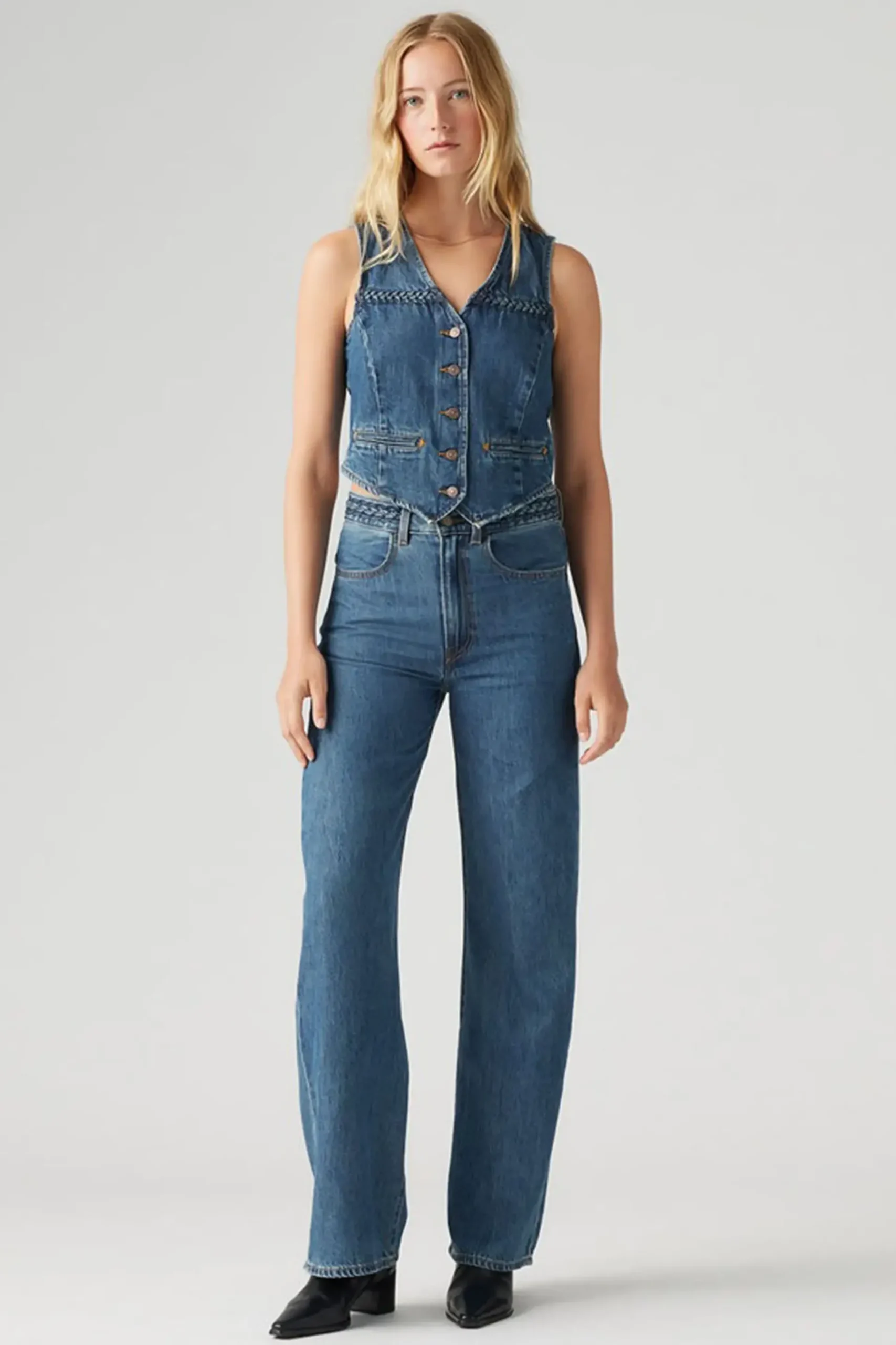 Levi's Ribcage Braided Wide Leg Jeans