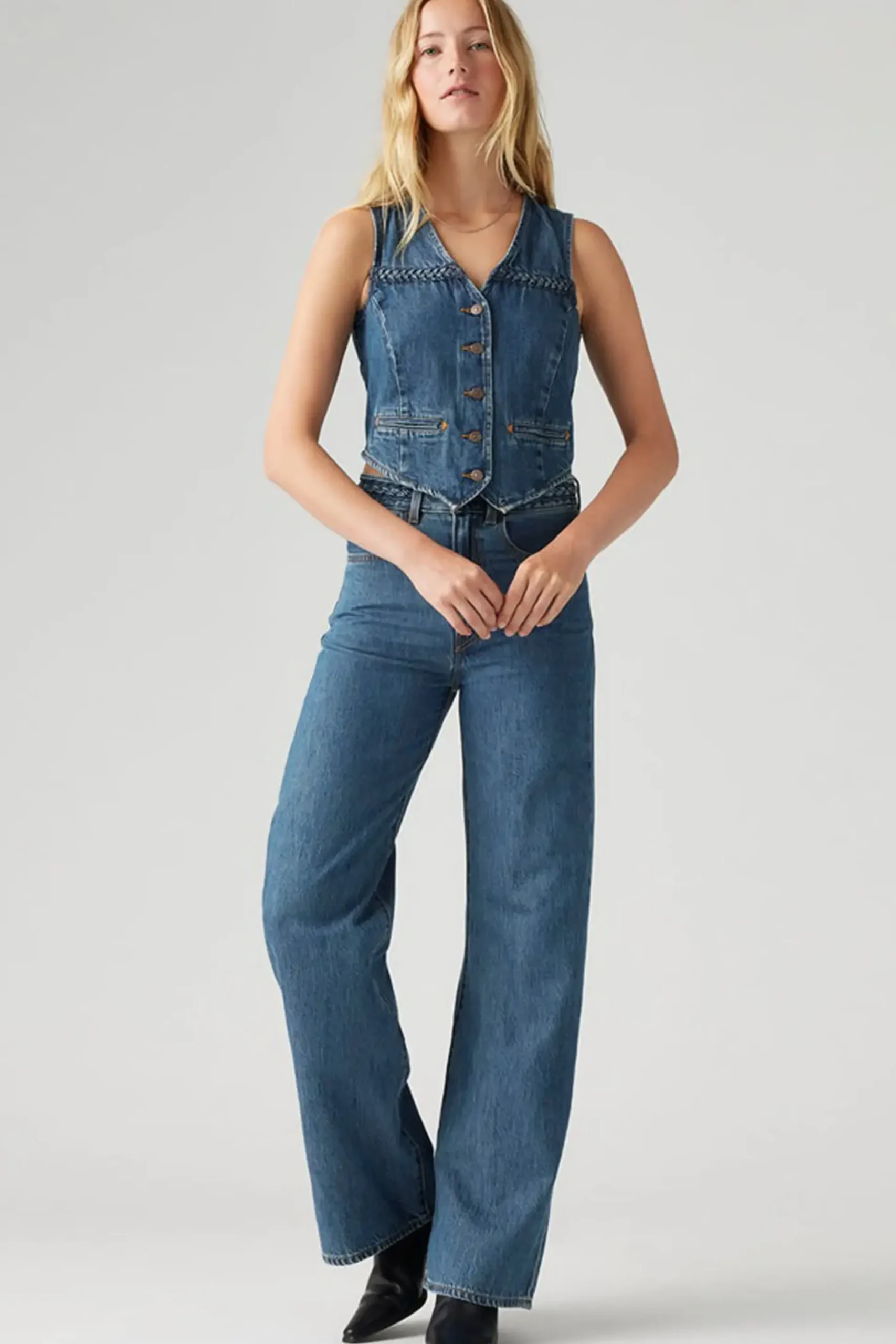 Levi's Ribcage Braided Wide Leg Jeans