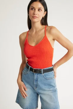Madeline Pima Cotton Shirred Cami