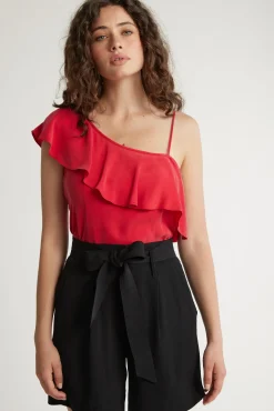 Molly Asymmetric Ruffle Top