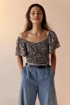 Mya Shirred Detail Top