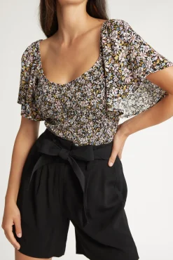 Mya Shirred Detail Top