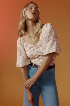 Petal Puff Detail Blouse