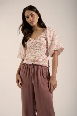 Petal Puff Detail Blouse
