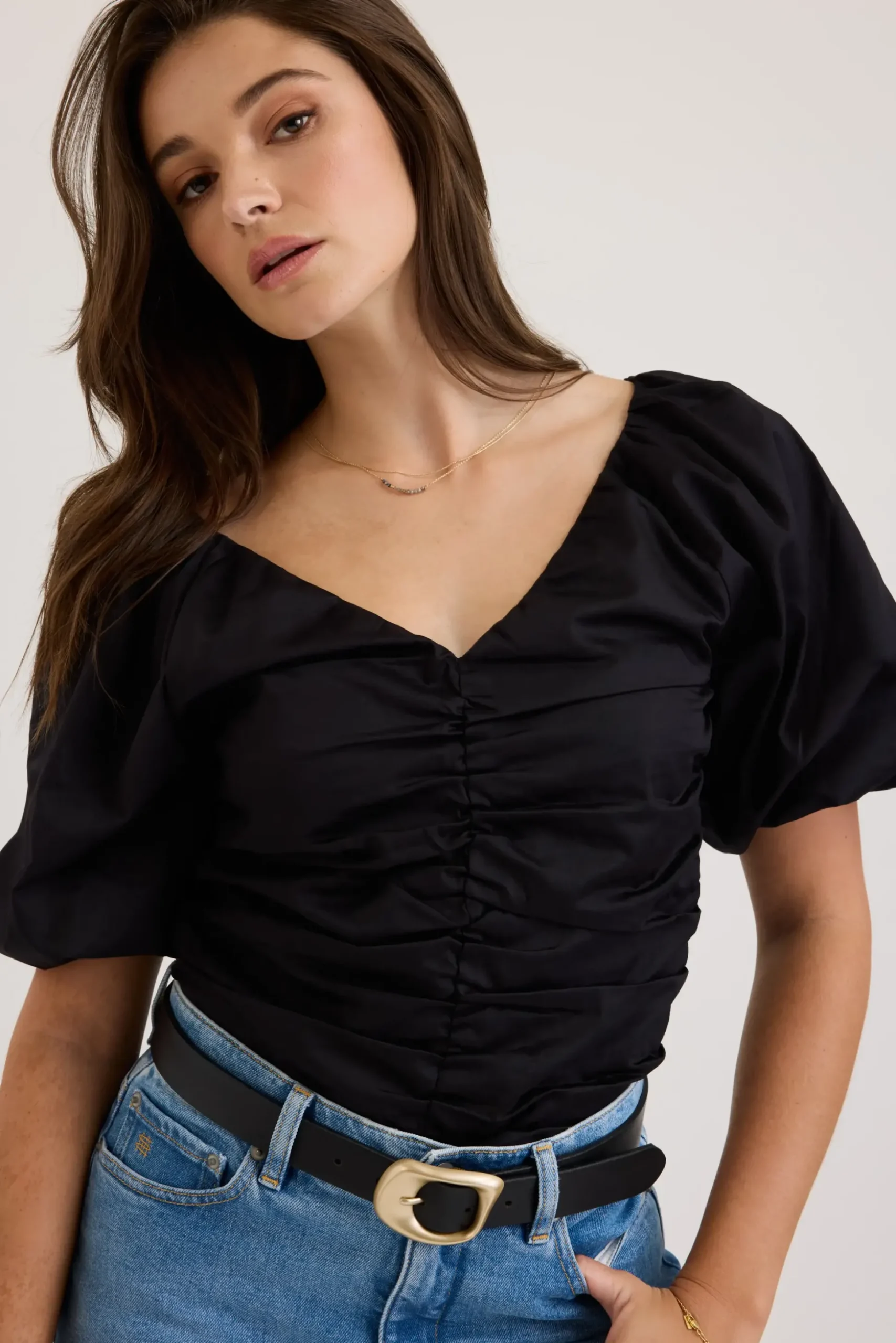 Petal Puff Detail Blouse