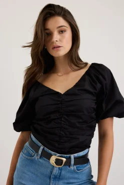 Petal Puff Detail Blouse