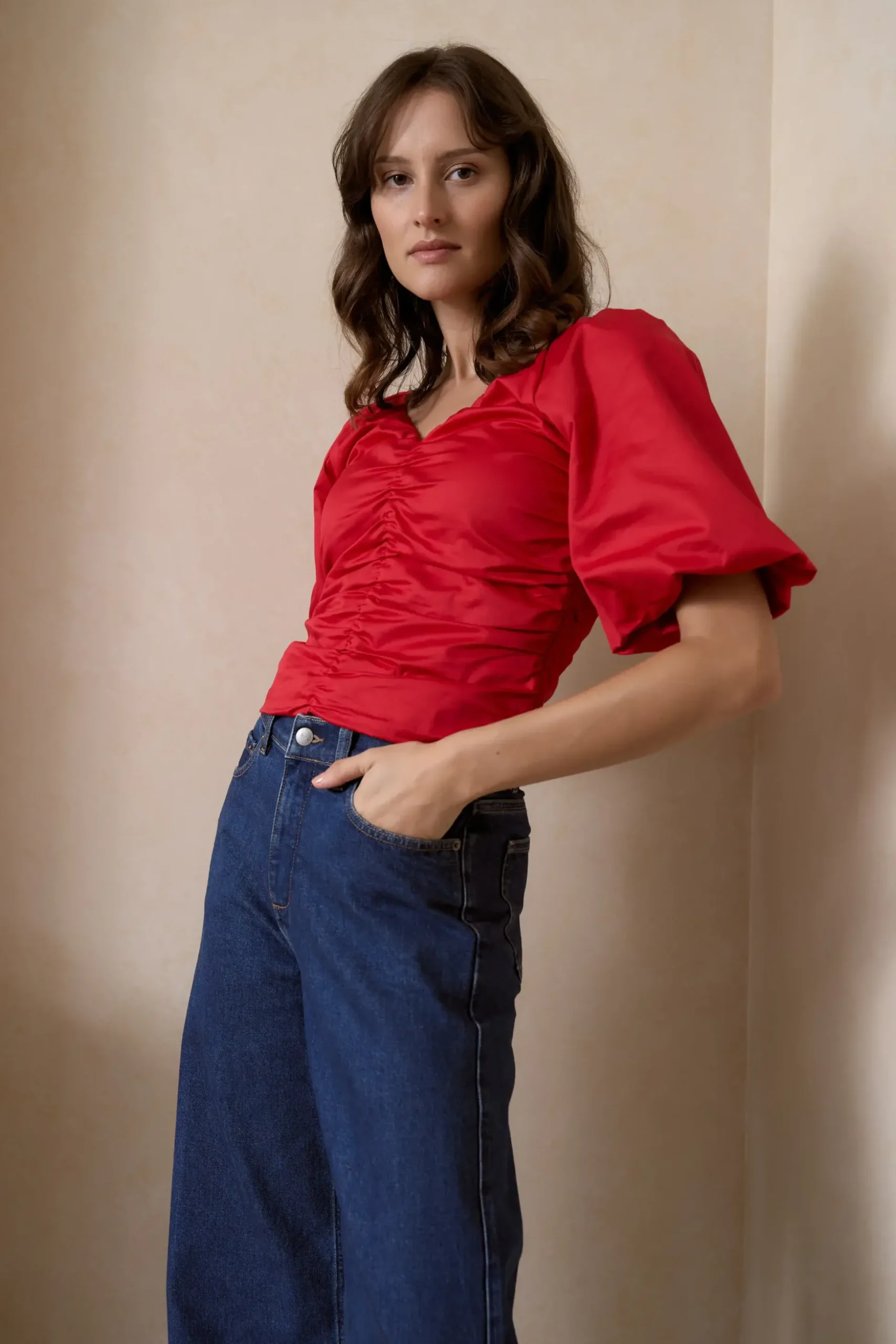 Petal Puff Detail Blouse