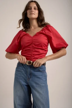 Petal Puff Detail Blouse