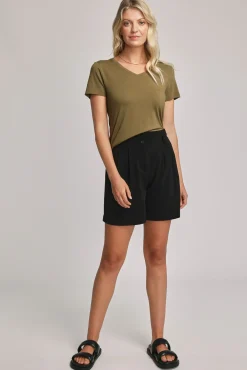 Riley Short Sleeve V Neck Tee