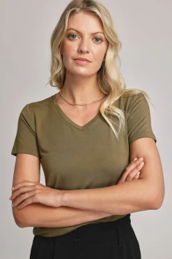 Riley Short Sleeve V Neck Tee