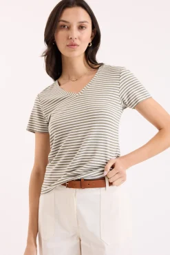Riley Short Sleeve V Neck Tee